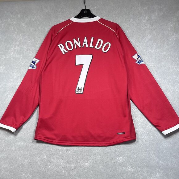 CR7 Cristiano Ronaldo Manchester United 06/07 Nike Soccer Jersey XL Premier MUFC - Picture 1 of 16
